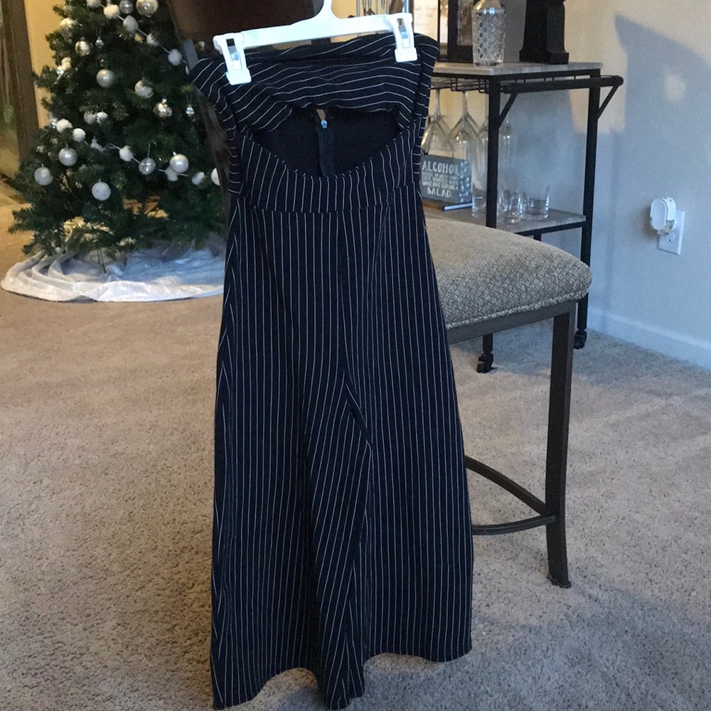 Black and White Pinstriped Romper